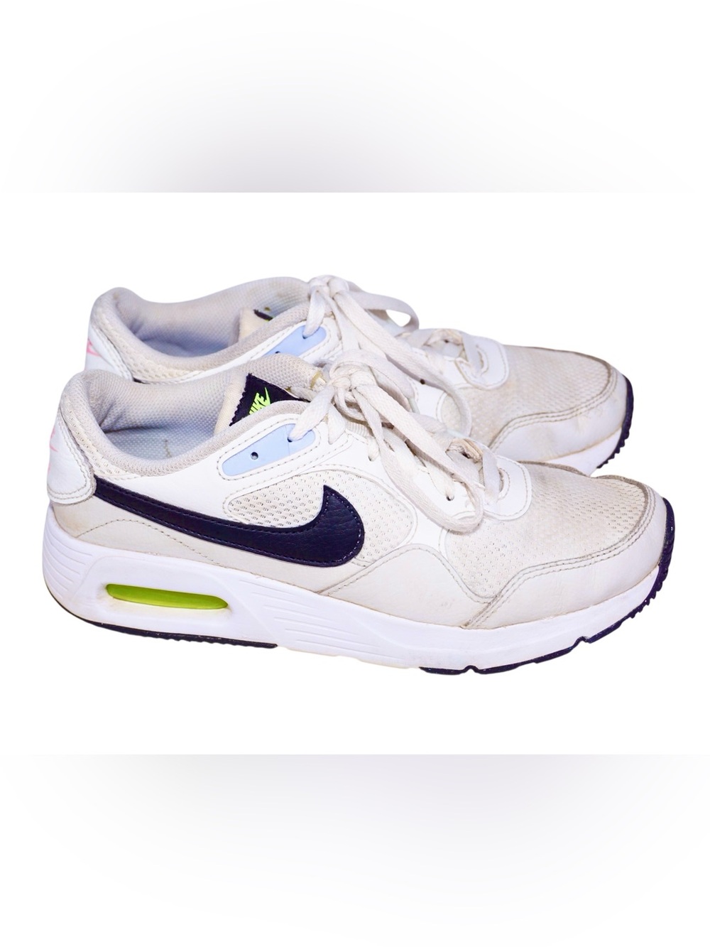 Nike Air Max SC Women's Sneakers FJ0733-121 White Black Volt Size 7.5 Athleisure